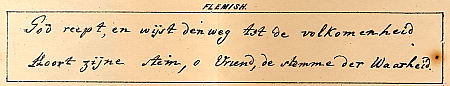 Mezzofanti's handwritting in Flemish : Click to enlarge picture